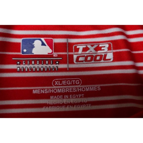 MLB Genuine Merchandise XL Red Stripe St Louis Cardinals TX3 Cool Polo Shirt - Picture 10 of 13
